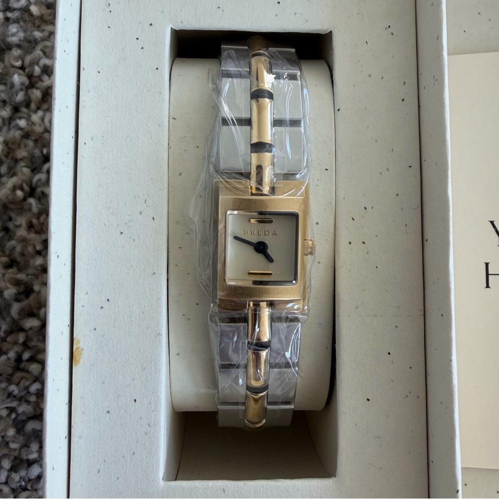 NWT Breda Relic Two-Tone Mixed Metal Women's Watch 18K Gold Plated - Picture 5 of 8
